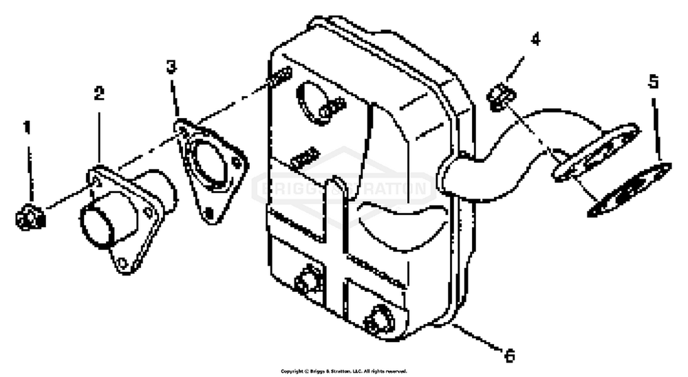Muffler Diagram and Parts List for 1715-0  Briggs and Stratton Generator